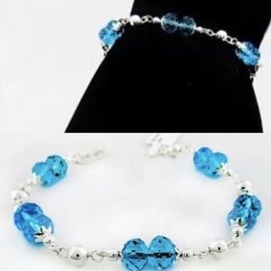 Genuine Sterling Silver Blue Topaz Bracelet